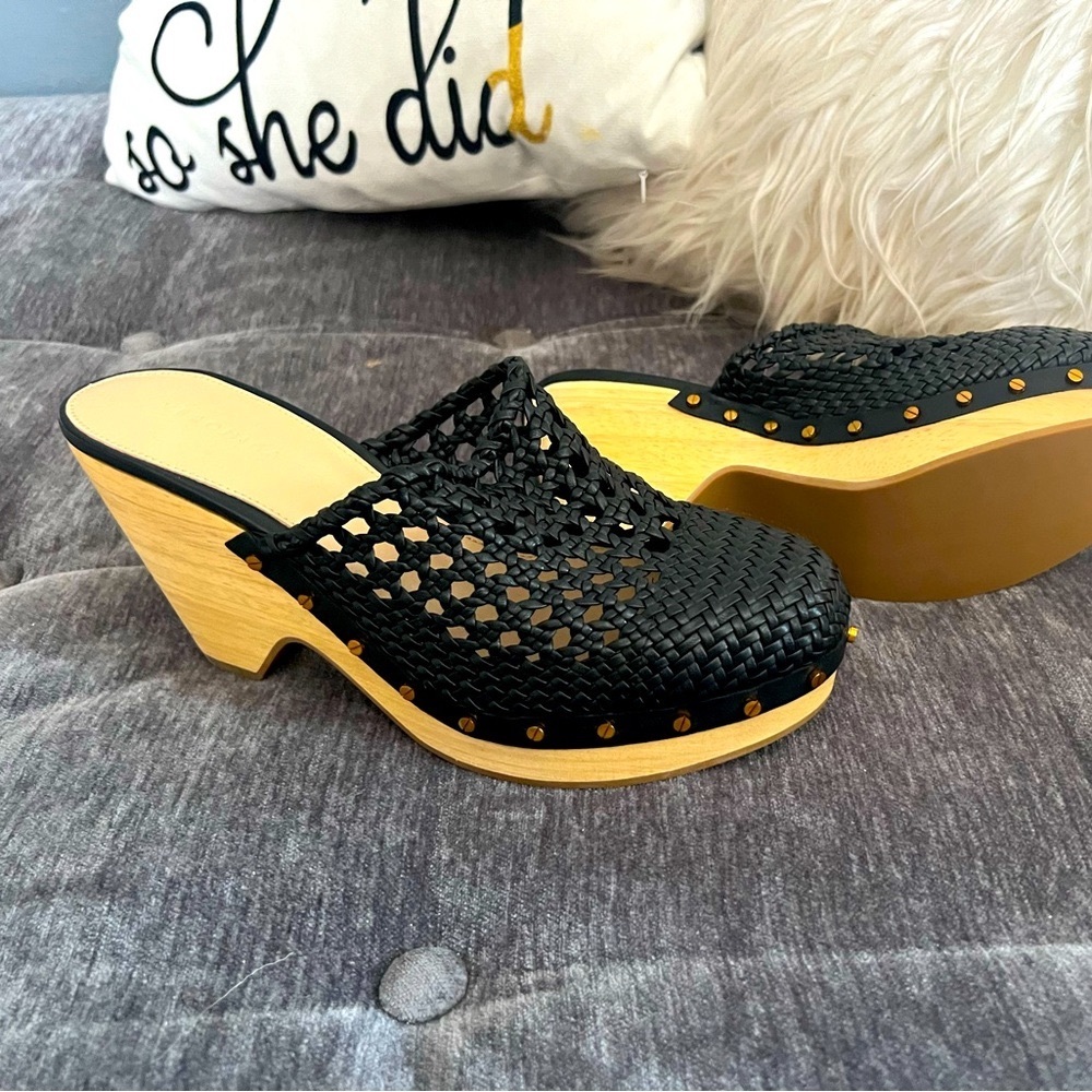 Veronica Beard - Hardie Woven Leather Clogs NWOT